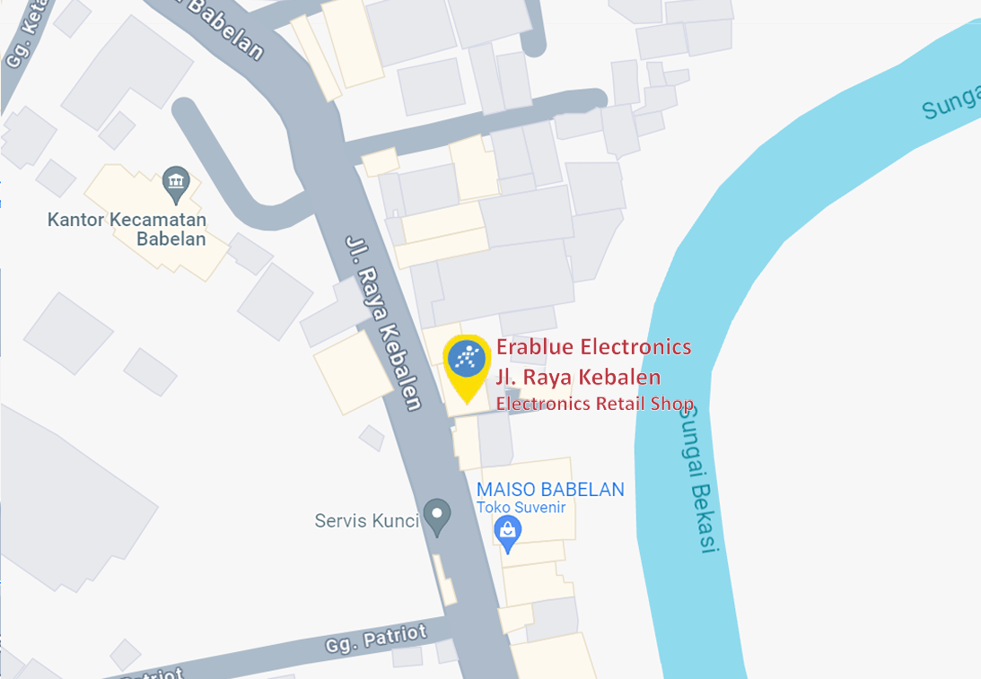 Peta ke toko EraBlue di  R2HW+X9Q, Jl. Raya Kebalen, Babelan Kota, Kec. Babelan, Kabupaten Bekasi, Jawa Barat 17610